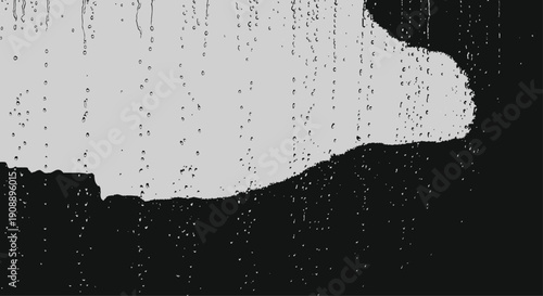 Gray Cloud on Black Background with Rain