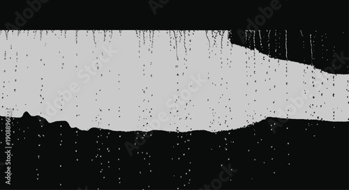 Black and White Rainy Night Scene with Dots