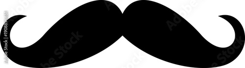 Minimal Mustache Icon Vector, Classic Gentleman Moustache Symbol, Retro Barber Style Facial Hair Logo Design, Simple Black Line Vintage Hipster Emblem for Grooming Branding with transparent background