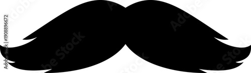 Minimal Mustache Icon Vector, Classic Gentleman Moustache Symbol, Retro Barber Style Facial Hair Logo Design, Simple Black Line Vintage Hipster Emblem for Grooming Branding with transparent background