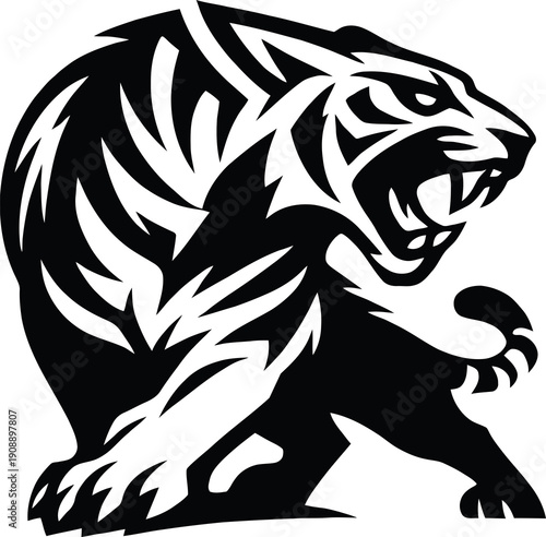 Wallpaper Mural Roaring Tiger Silhouette Logo Torontodigital.ca