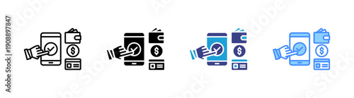Payment Method icon set multiple style collection