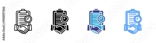 Longterm Contract icon set multiple style collection