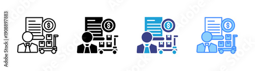 Purchaser icon set multiple style collection