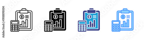 Calculation icon set multiple style collection