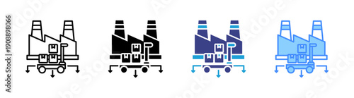 Supplier icon set multiple style collection