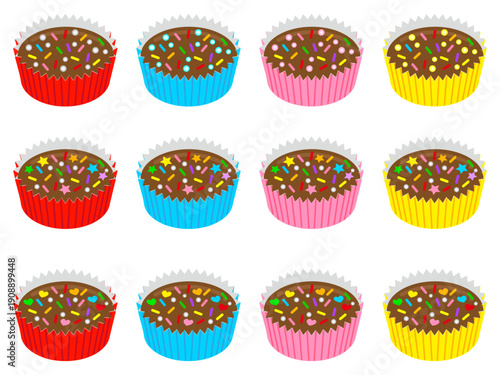 平成女児チョコのイラスト素材セット