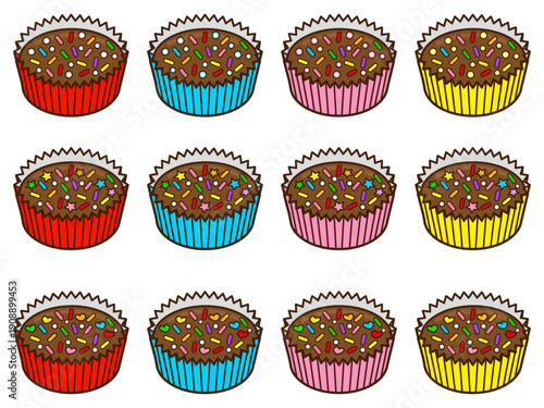 平成女児チョコのイラスト素材セット2