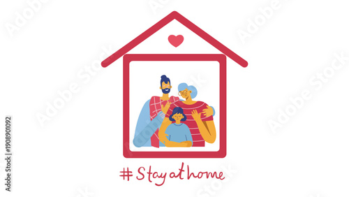 Family staying at home together during coronavirus pandemic lockdown