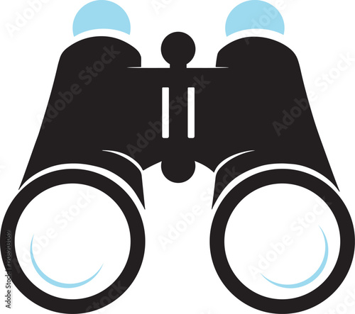 Binoculars Icon Vector Illustration Optical Vision Equipment Silhouette Search Tool Symbol
