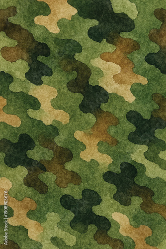 watercolor military camouflague pattern background