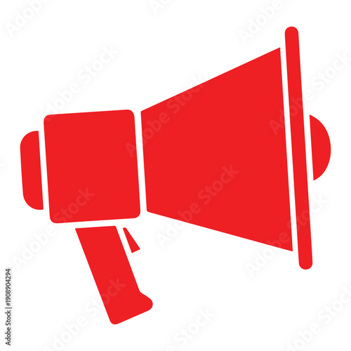 Red Megaphone for Urgent Announcements and Attention Icon