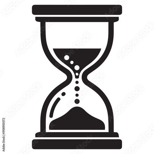 Stylized Hourglass with Flowing Sand Dots Icon for Time Tracking