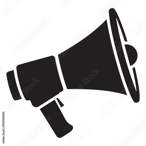 Bold Megaphone Announcement Icon for Urgent Communication