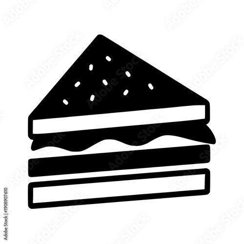 Simple illustration of a sandwich with bread and filling