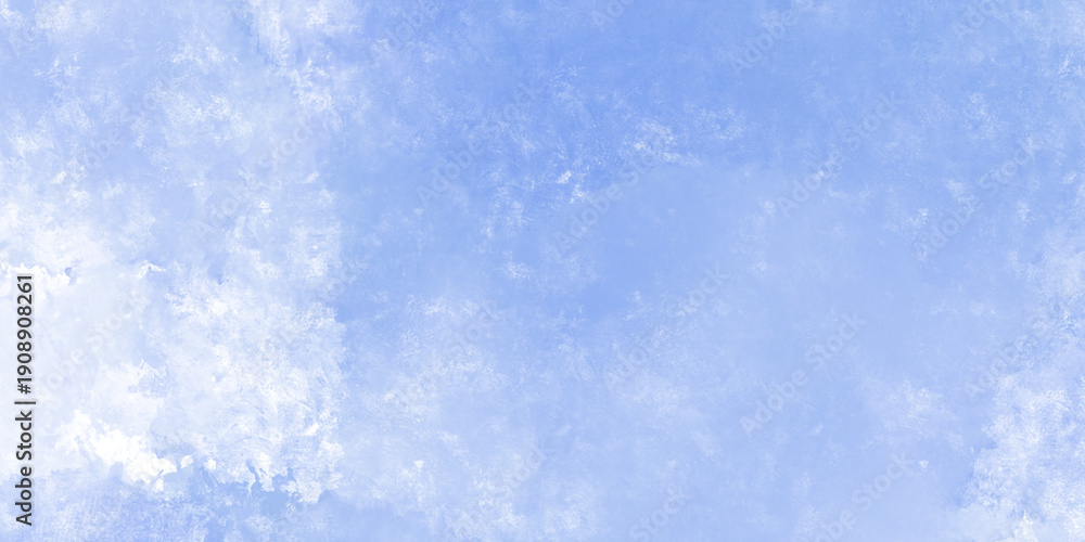Obraz premium Serene blue sky with fluffy white clouds, evoking a sense of tranquility and freedom