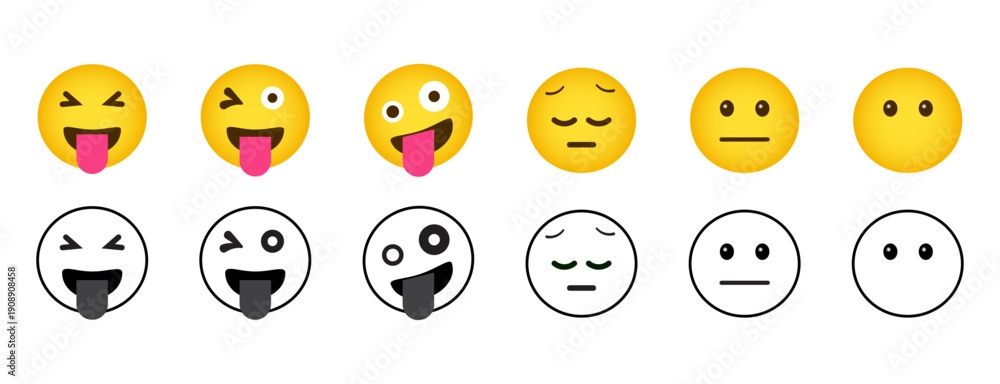 Obraz premium Vector set of different reaction icons for user feedback and rating