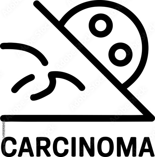 Carcinoma Line Icon – Cancer Cell Growth, Tumor Biology and Oncology Symbol