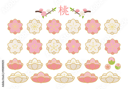 八重咲きの桃の花セット