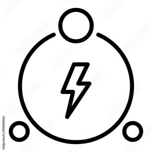 Lightning bolt symbol within a circle representing an event that starts a process