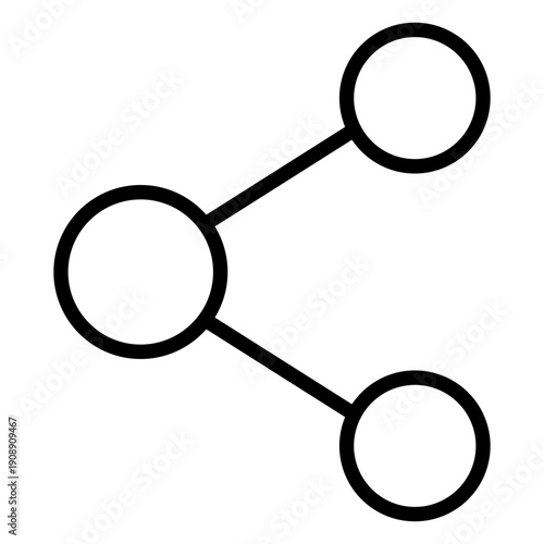 A minimalist node-based line icon representing sharing and connectivity