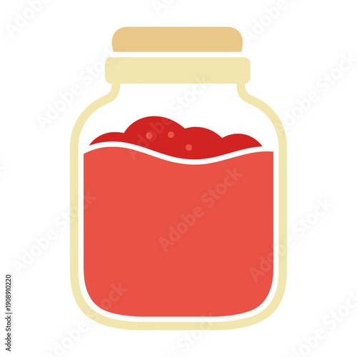 Illustration of Jam in Glass Jar.
