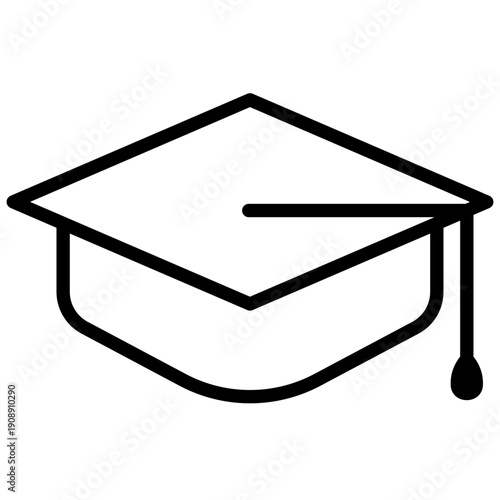 Simple line icon of a graduation cap symbolizing academic success and achievement