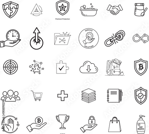  Icons set including human organs and healthcare symbols