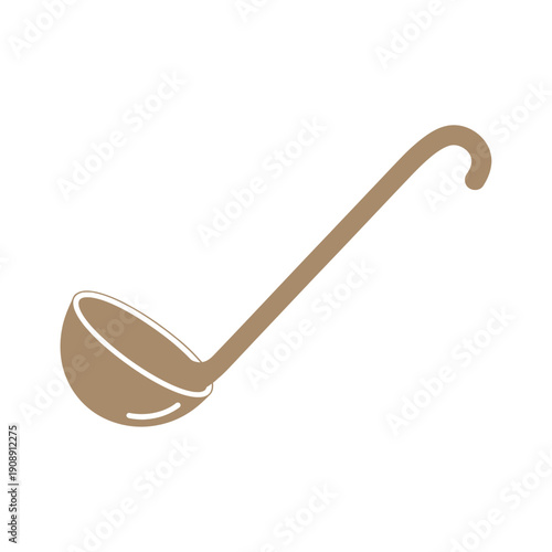 Metal Ladle with Long Handle Illustration.