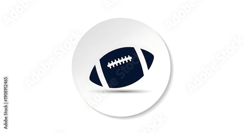 American football icon on white background for sports design