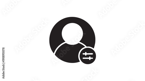 Black User Profile Settings Icon Vector