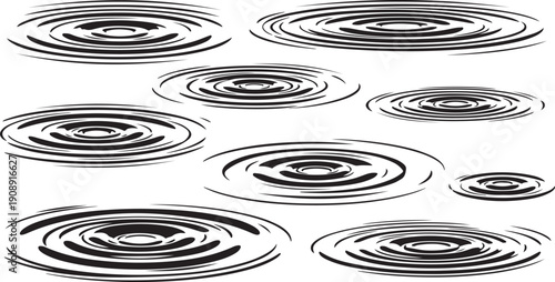 Black and white water ripple effects on a surface