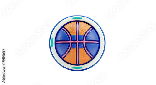 3D Stylized Basketball Icon
