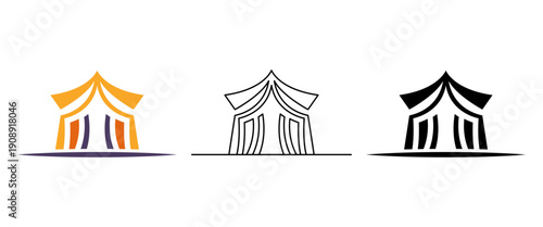Abstract curtain drapery window textile decoration interior icon vector illustration