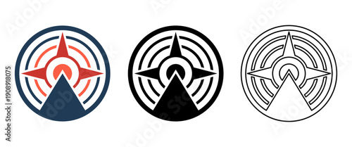 Radar detector signal wave technology tracking monitoring vector illustration