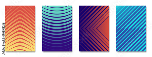 Colorful abstract geometric stripe background for book cover design