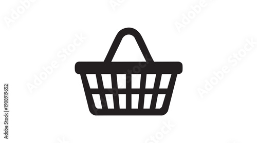 Black Shopping Basket Icon Vector