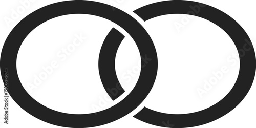 Linked circles symbol illustration representing connection partnership unity balance relationship cooperation teamwork overlap minimal abstract design concept harmony