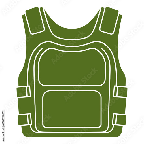 Tactical Vest Illustration Graphic Design Element.
