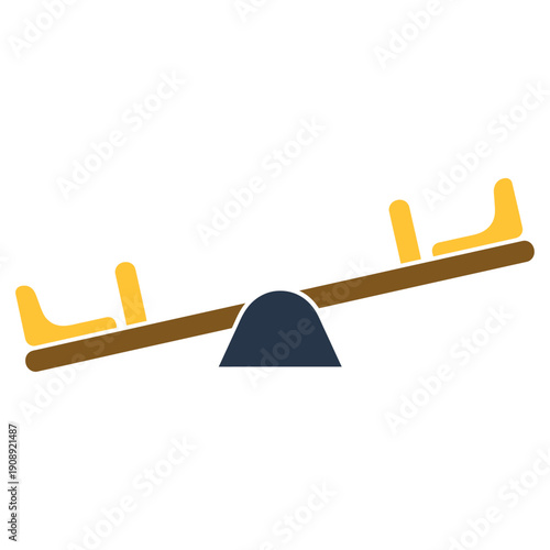 Teeter Totter Seesaw Cartoon Illustration Playground.