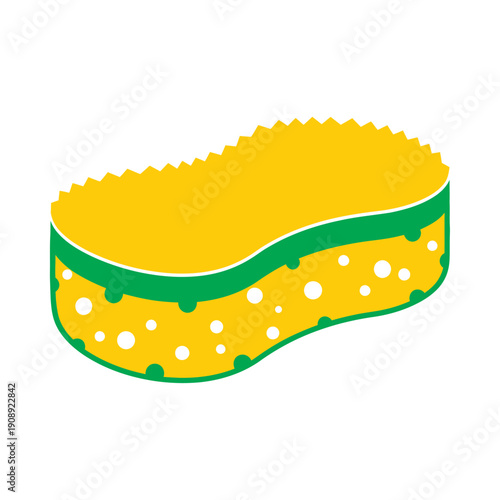 Yellow Sponge with Green Edges and Holes.