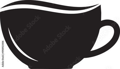 Silhouette of a coffee cup with steam, symbolizing hot drinks and relaxation