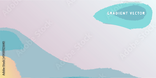 Abstract background with pastel gradients and turquoise brushstrokes