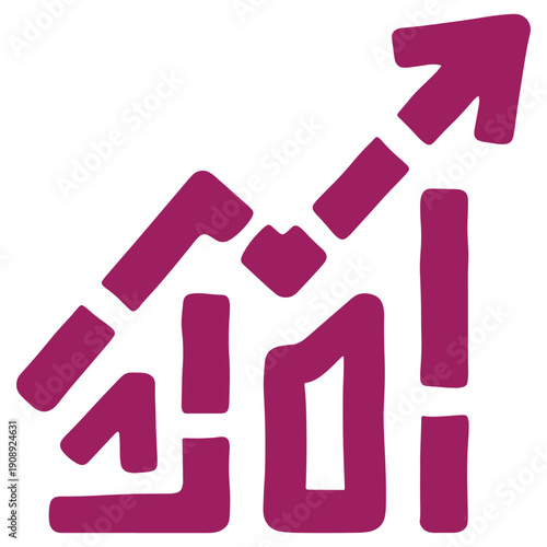 Abstract Purple Arrow Pointing Upwards Modern Design Element for Presentations and Websites