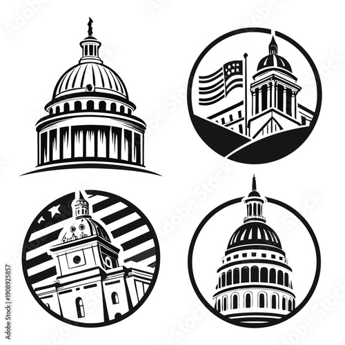 Illustrations of the united states capitol building Vector