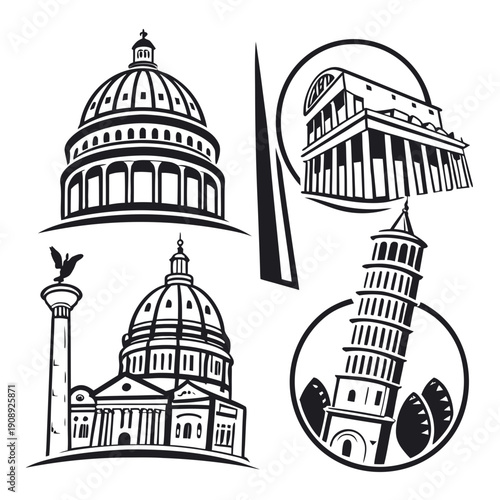Iconic landmarks from around the world Vector