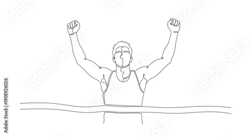 Male athlete celebrating victory at the finish line, a moment of triumph