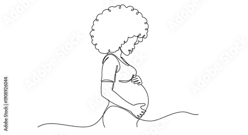 Pregnant woman holding her belly, symbolizing maternity and new life