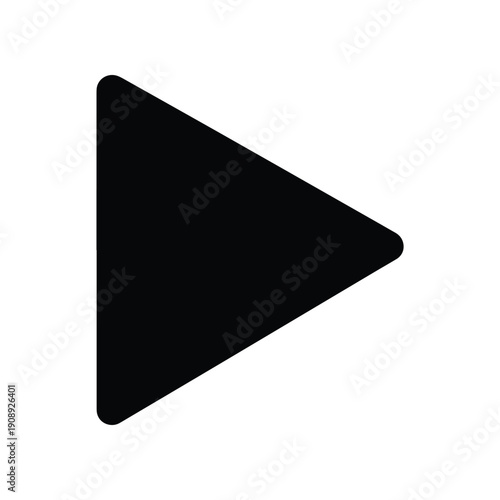 Play Button Icon for Media Playback and Navigation, Vector Graphic