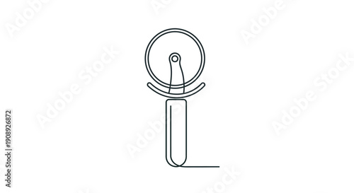 Minimalist outline of a pizza cutter